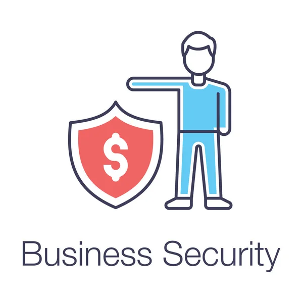 Avatar Med Dollar Och Sköld Business Security Ikon — Stock vektor