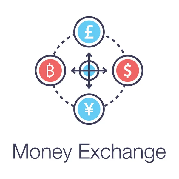 Money Exchange Currency Exchange Concept Flat Icon — ストックベクタ