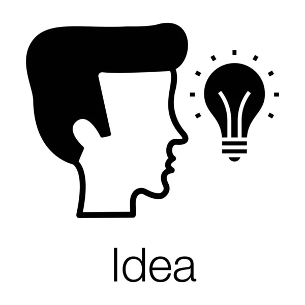 Avatar Light Bulb Idea Icon Filled Design — ストックベクタ