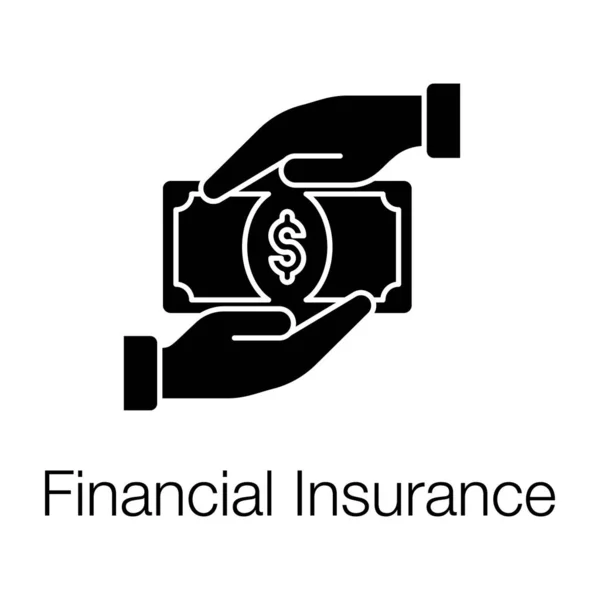 Dollar Stack Hand Financial Insurance Icon — Stock Vector