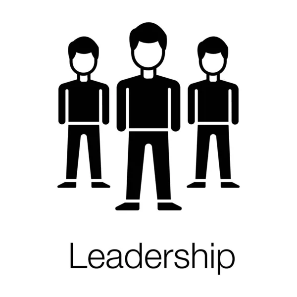 Conceptual Icon Leadership Glyph Design — Stock Vector