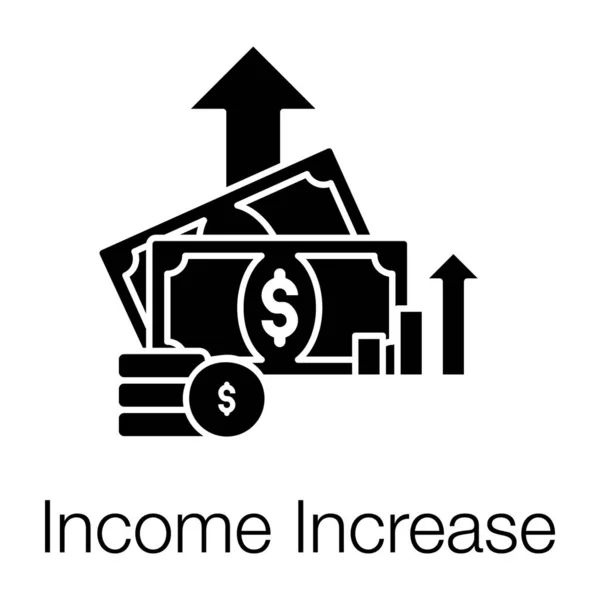 Dollár Verem Felfelé Nyíl Koncepció Jövedelem Növekedése Ikon — Stock Vector