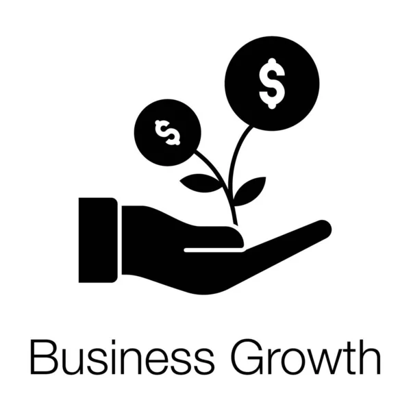 Financial Growth Business Growth Icon Solid Design — Stock Vector