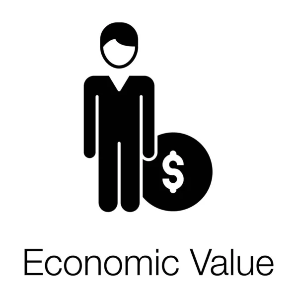 Dollar Mit Avatar Ökonomen Ikone Gefülltem Design — Stockvektor