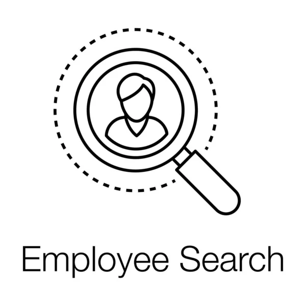 Search Employee Headhunting Icon Line Design — Stock Vector
