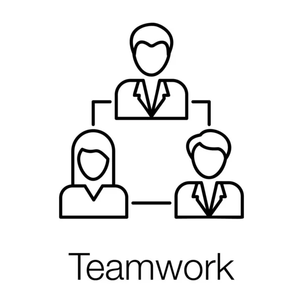 Business Team Teamwork Ikone Liniendesign — Stockvektor