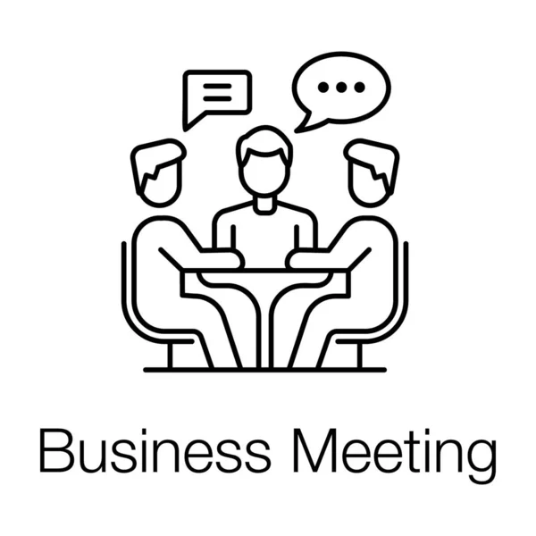 Line Vector Design Business Meeting Icon — Stock Vector