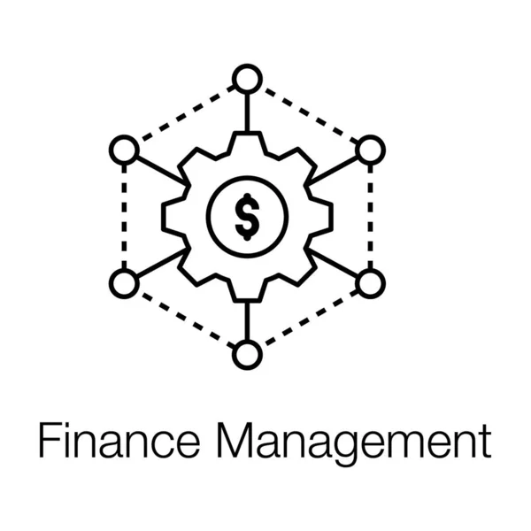 Dollar Gear Finanzmanagement Ikone Liniendesign — Stockvektor