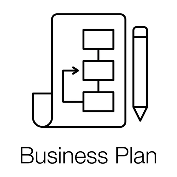 Icona Del Business Plan Nel Design Della Linea Vettore Modificabile — Vettoriale Stock