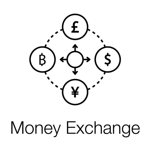 Geldwechsel Devisenumtauschkonzept Einklang Mit Dem Symbol — Stockvektor