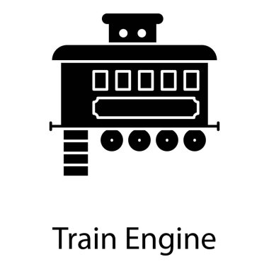 Dolu vektör tasarımlı tren lokomotifi simgesi 