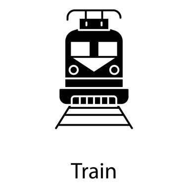 Demiryolu taşımacılığı, tren vektörü katı tasarım 