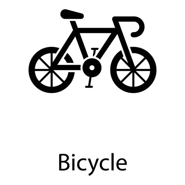 Ícone Bicicleta Pedal Isolado Fundo Branco — Vetor de Stock