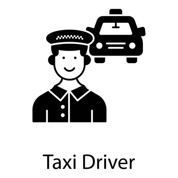 Taxi Driver Icon Solid Vector Design — Stockvector