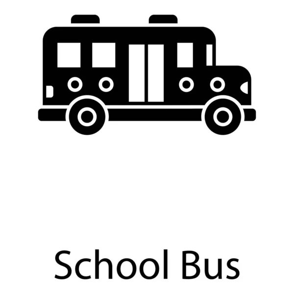 Nahverkehr Schulbus Ikone Glyphen Design — Stockvektor