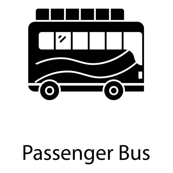 Transporte Local Icono Del Autobús Pasajeros Diseño Del Glifo — Vector de stock