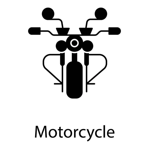 Två Hjul Fordon Motorcykel Glyf Vektor Design — Stock vektor