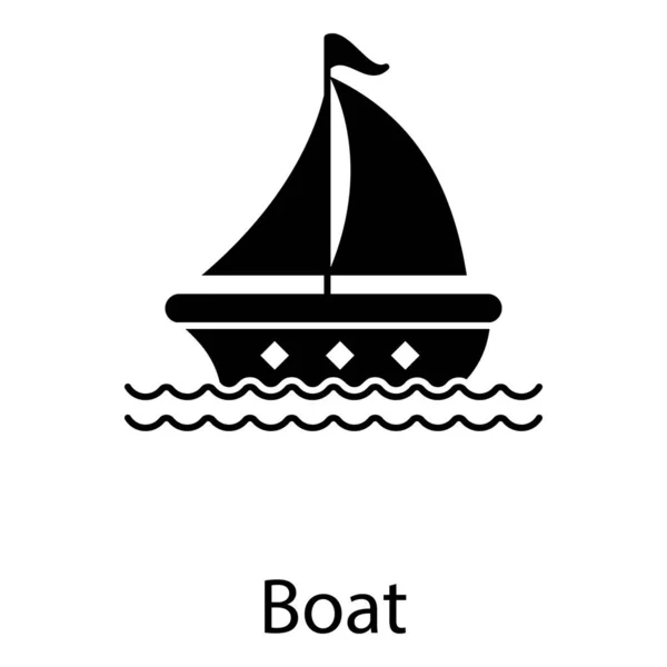 Sailing Ship Boat Vector Filled Icon Design — ストックベクタ