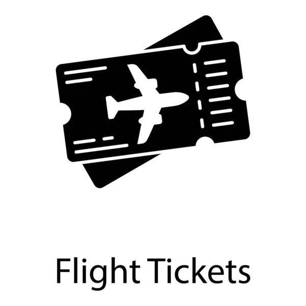 Uçuş Kartıyla Hava Yolculuğuyla Uçak Biletleri Vektörü Doldurulmuş Simge Biçiminde — Stok Vektör