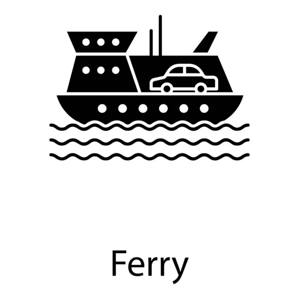 Luxury Cruise Ship Known Ferry Icon Solid Vector Style — ストックベクタ