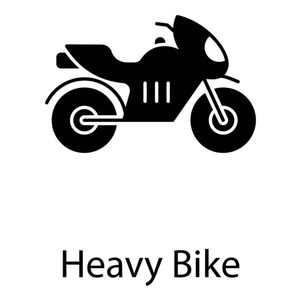 Tvåhjuling Tung Cykel Ikon Solid Stil Design — Stock vektor
