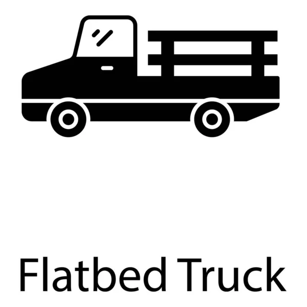 Logistic Loader Flatbed Truck Solid Vector Design — Stock Vector