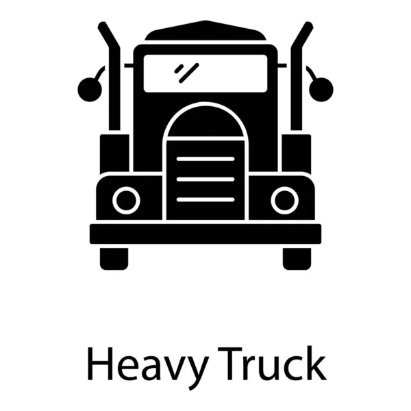Large Shipping Transport Heavy Truck Filled Icon Design — ストックベクタ