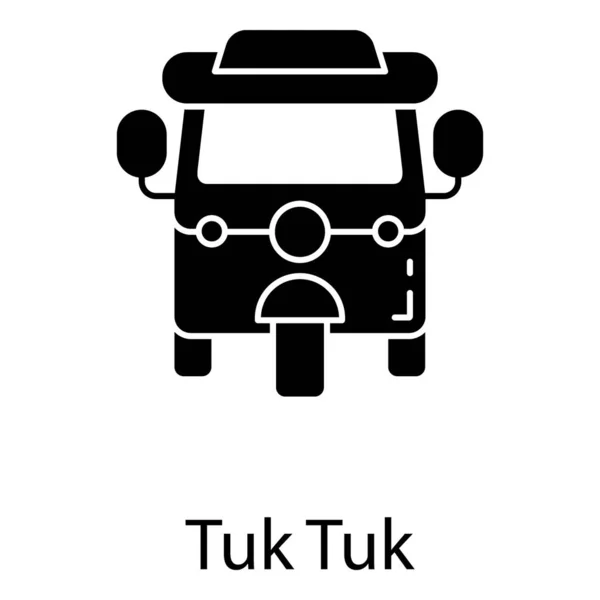 Auto Rickshaw Tuk Tuk Icono Aislado Sobre Fondo Blanco — Vector de stock