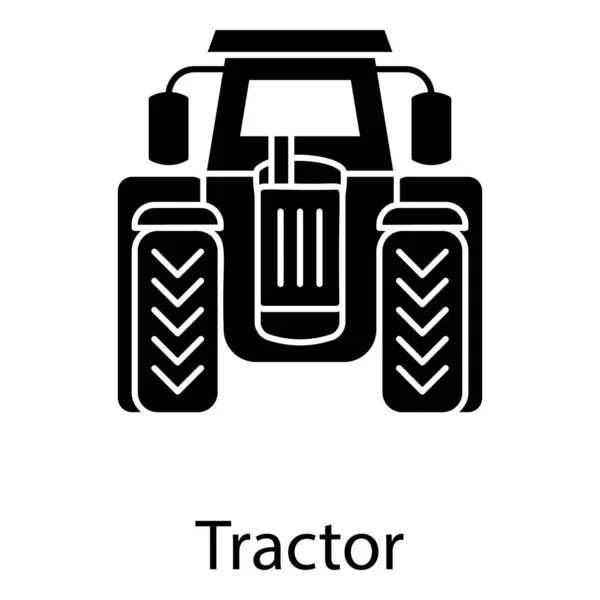 Agricultural Machinery Tractor Vector Icon Glyph Design — ストックベクタ