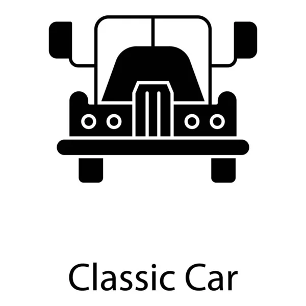 Old Vintage Classic Car Icon Filled Vector Style — Stockový vektor