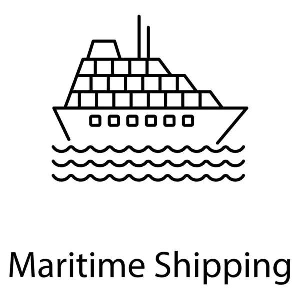 Delivery Overseas Transportation Icon Maritime Shipping Line Design — ストックベクタ