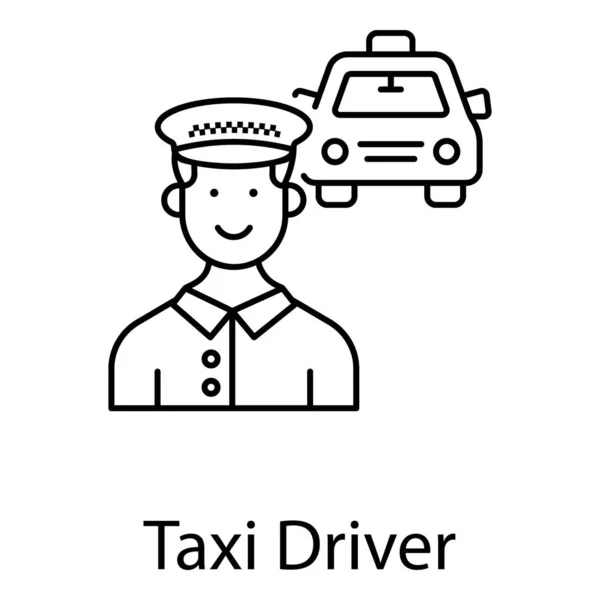 Taxi Driver Icon Lijn Vector Ontwerp — Stockvector