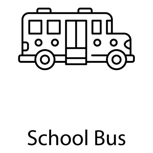Τοπικές Μεταφορές Σχολικό Λεωφορείο Εικονίδιο Στο Σχεδιασμό Γραμμή — Διανυσματικό Αρχείο
