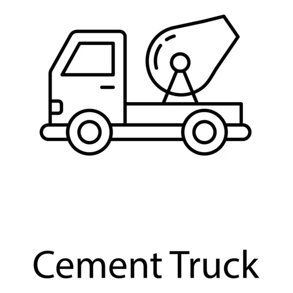 เคร องผสมซ เมนต บนรถบรรท ไอคอนรถบรรท เมนต ในสไตล แถว — ภาพเวกเตอร์สต็อก