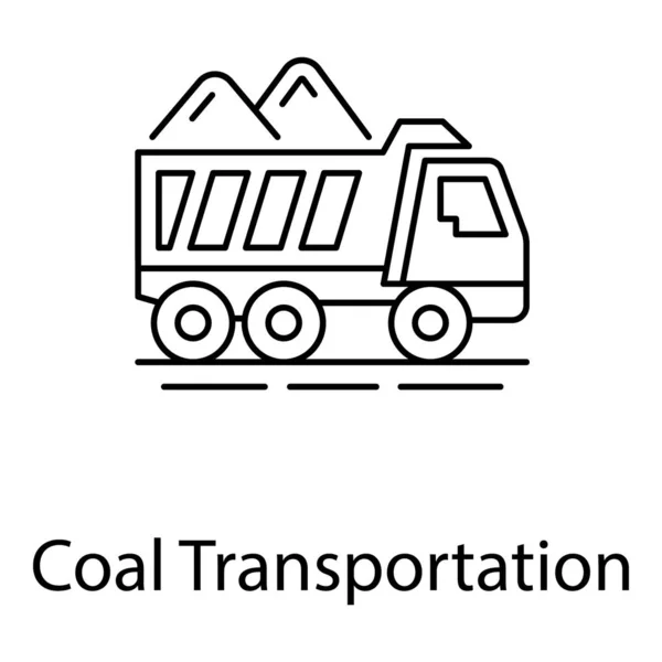 Design Der Ikone Für Den Kohletransport — Stockvektor
