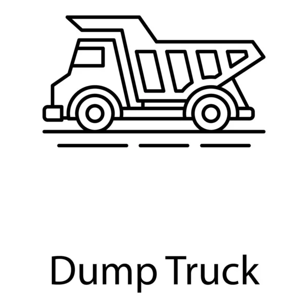 Müllcontainer Transport Linienvektor Design Der Kipper Ikone Stil — Stockvektor