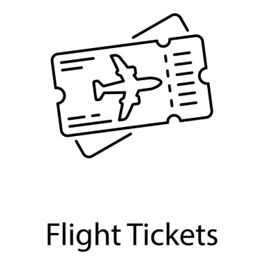 Uçuş kartıyla hava yolculuğuyla, hava biletleri ikon biçiminde vektör. 