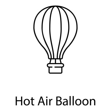 Satır dizaynında sıcak hava balonu vektörü 