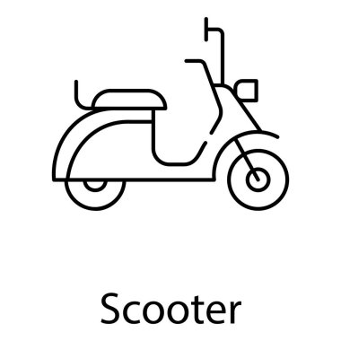 İki tekerlekli araç, scooter vektör çizgisi tasarımı 