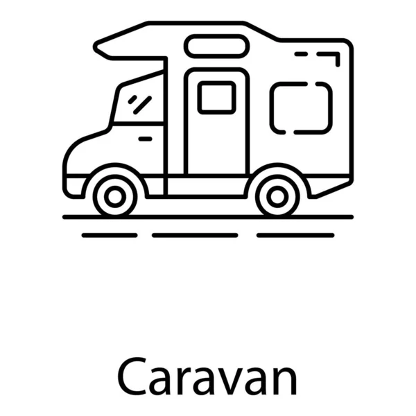 Travelling Road Caravan Icon Isolated White Background — ストックベクタ