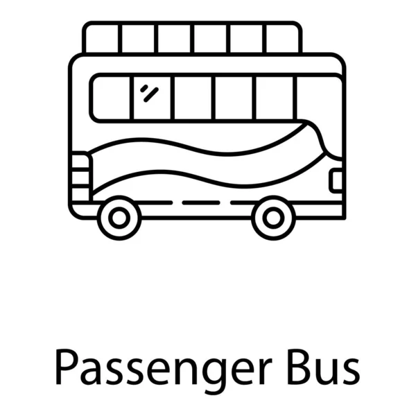Transporte Local Icono Del Autobús Pasajeros Diseño Línea — Vector de stock