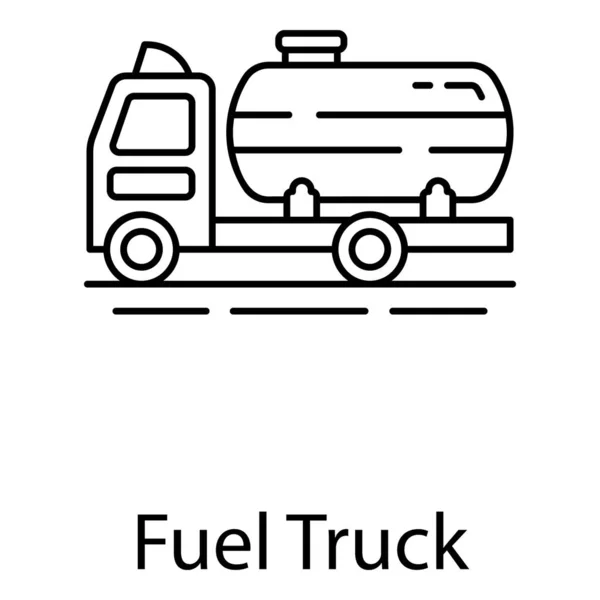 Olie Opslag Transport Brandstof Tanker Pictogram Lijn Vector Ontwerp — Stockvector