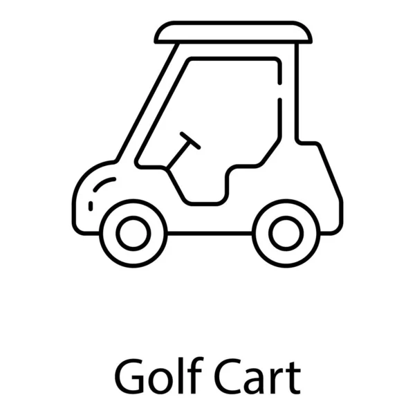 Golf Elektryczny Wózek Wózek Golfowy Linii Wektor Projektu — Wektor stockowy