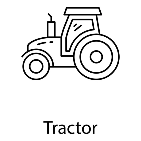 Agricultural Machinery Tractor Vector Icon Line Design — ストックベクタ