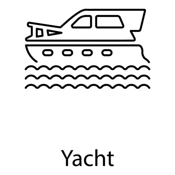 Luxury Sailing Boat Yacht Icon Line Vector Style — ストックベクタ