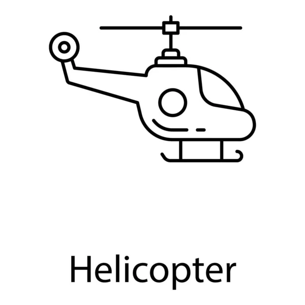 Ícone Vetor Helicóptero Design Linha —  Vetores de Stock