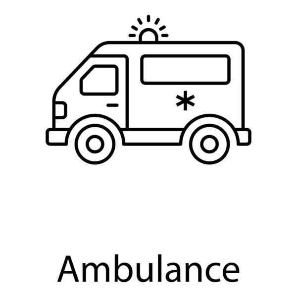 Tıbbi Acil Ulaşım Ambulans Hattı Vektörü — Stok Vektör