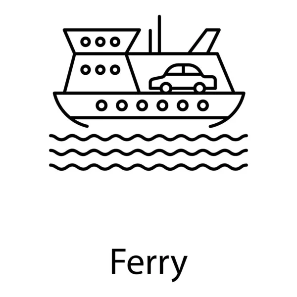 Luxury Cruise Ship Known Ferry Icon Line Vector Style — ストックベクタ