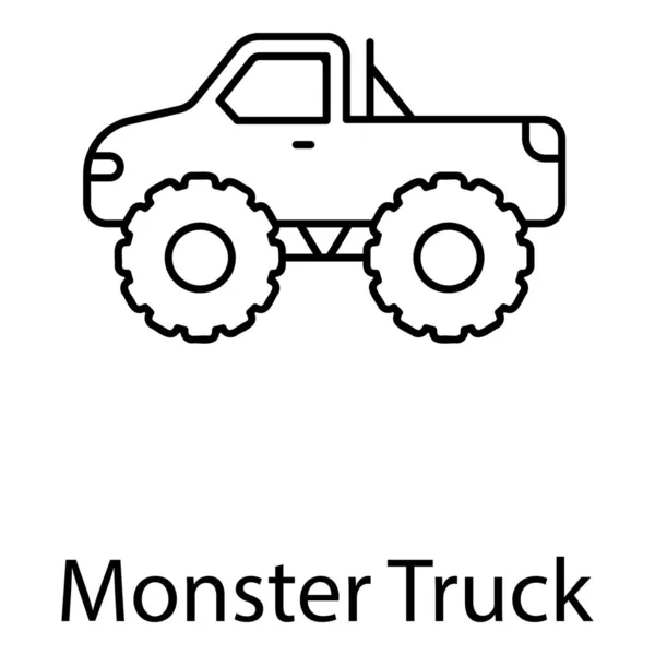 Пригодницьке Водіння Значок Монстра Вантажівки Лінії Дизайну — стоковий вектор
