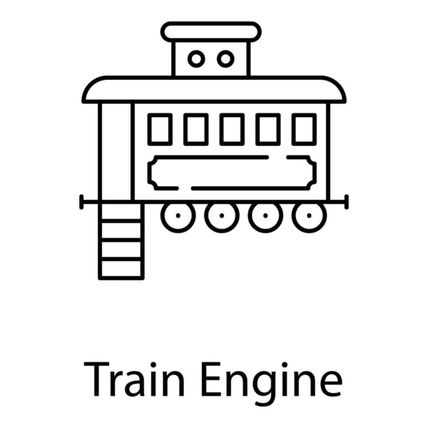 Çizgi Vektör Tasarımında Tren Motoru Lokomotif Simgesi — Stok Vektör
